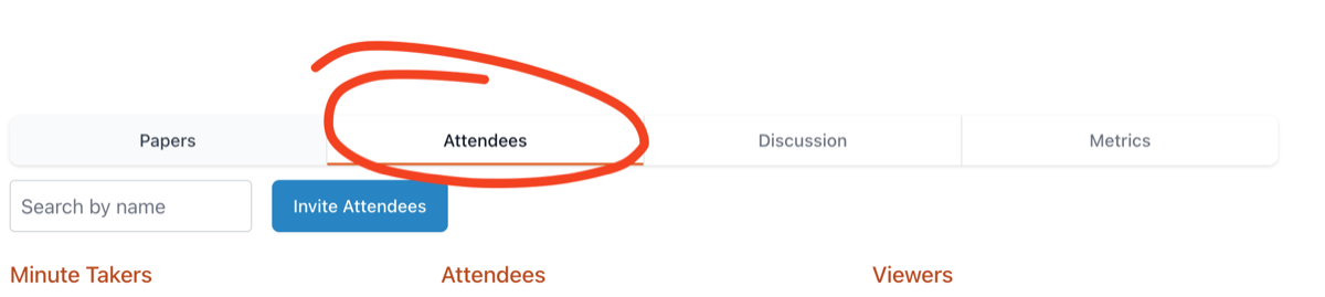 The Attendees tab on a meeting, where you can check invite status