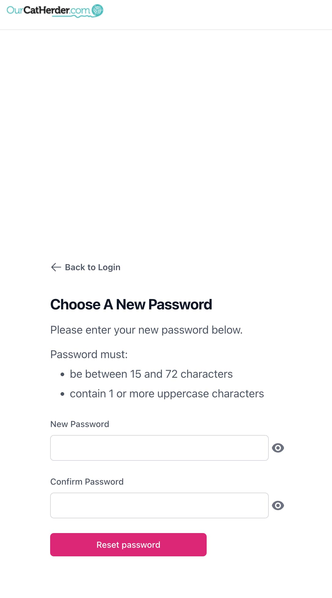 Our Cat Herder Forgot Password Email